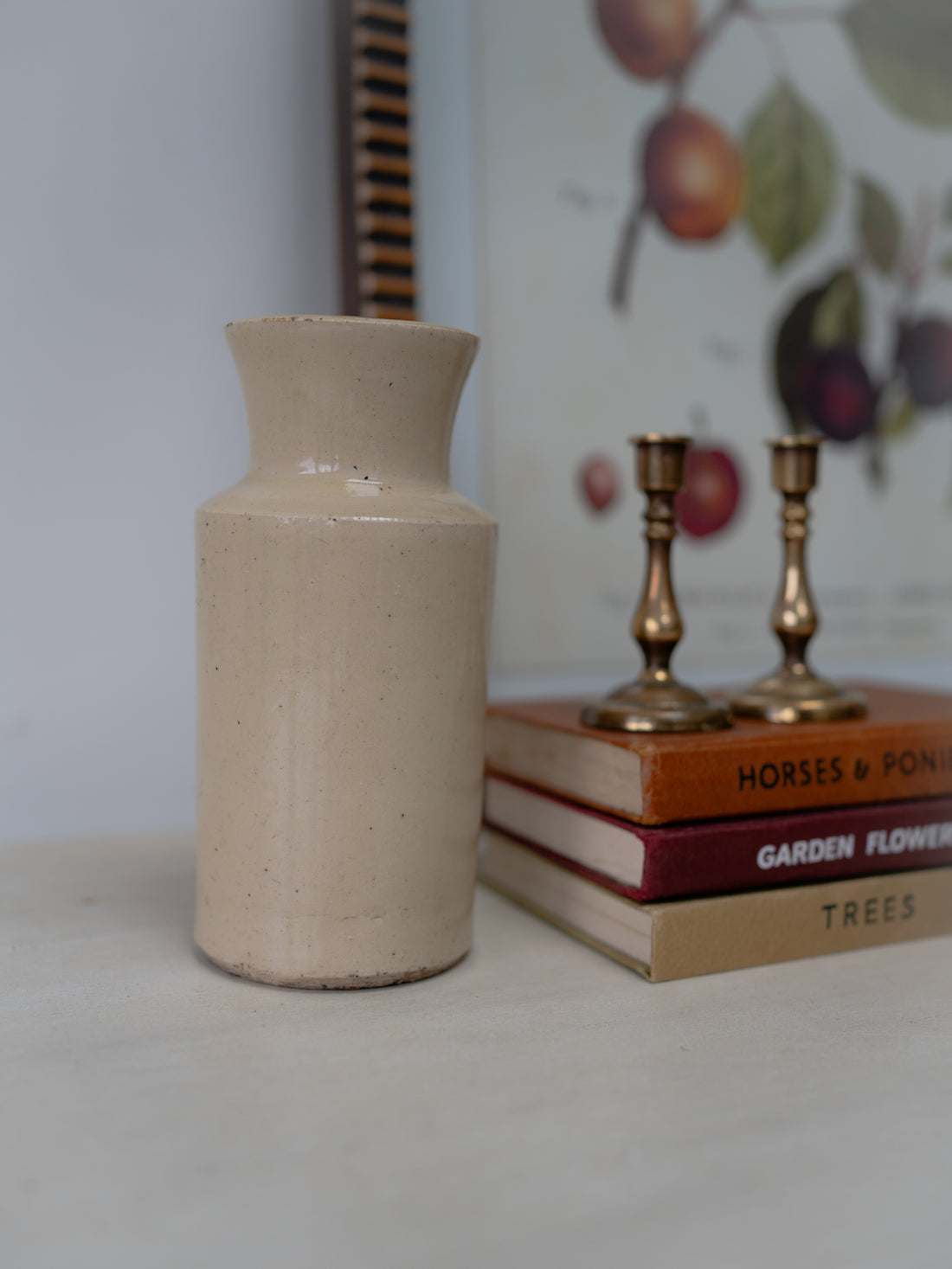 Vintage Cream Glazed Ink Bottle