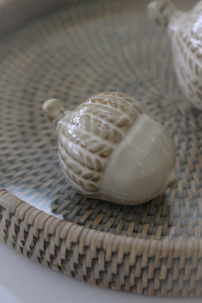 Glazed Ceramic Acorns | Set of 2