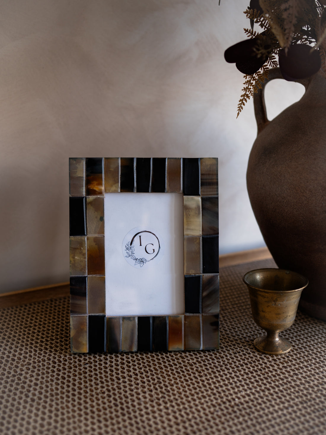 Black Horn and Resin Photo Frame