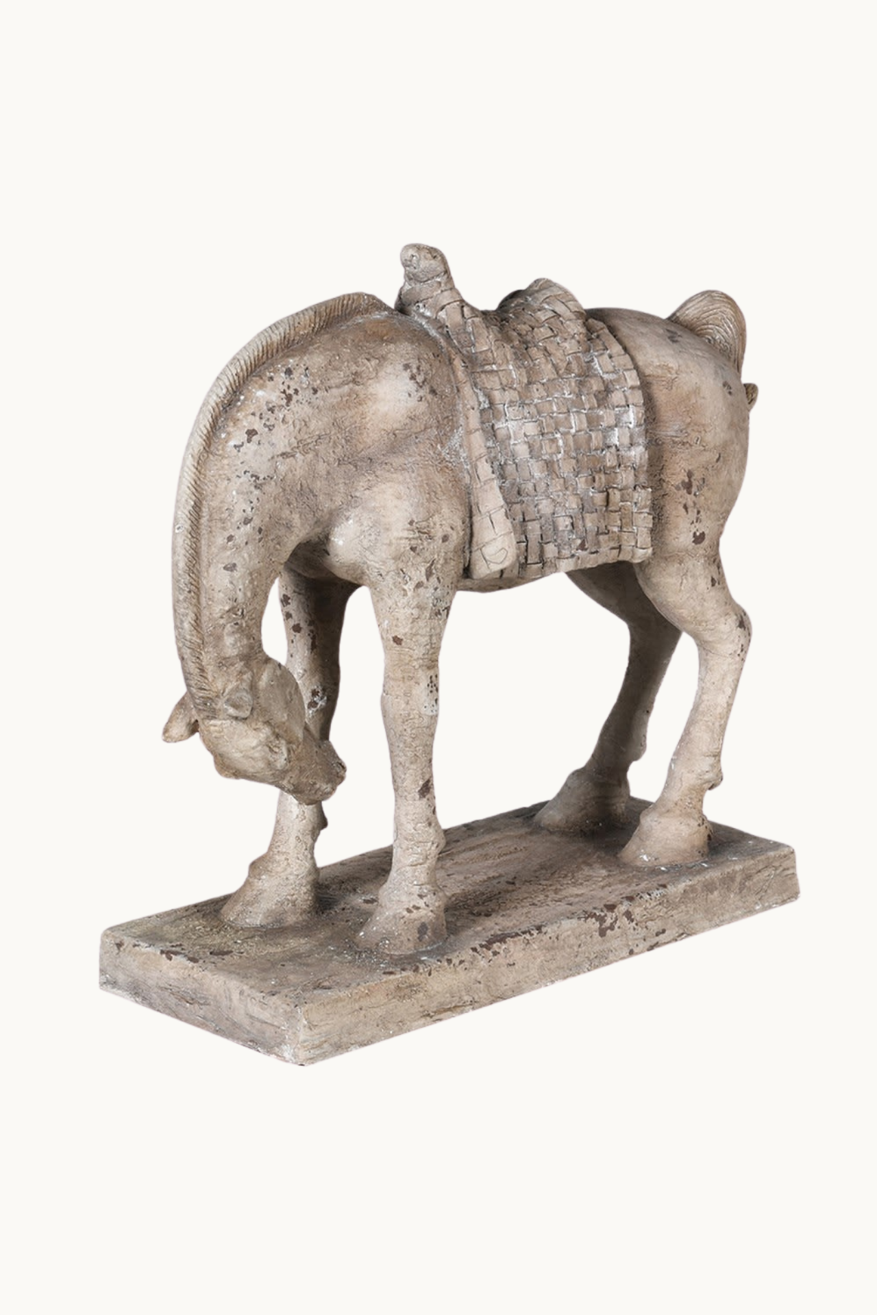 Aged Bowing Horse Sculpture