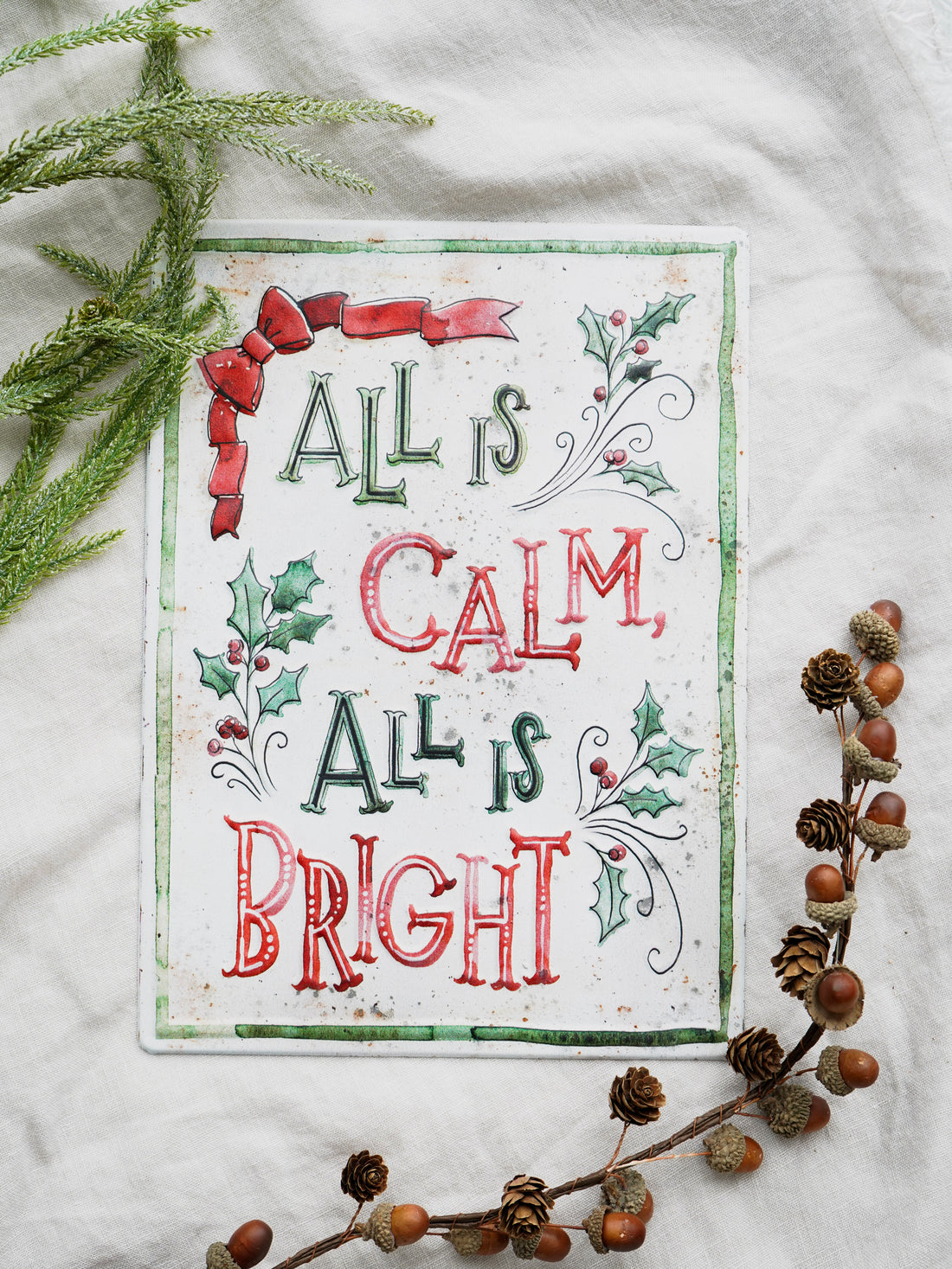 Christmas-themed card with &