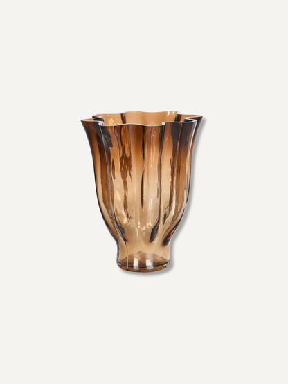 Amber Wave Glass Vase