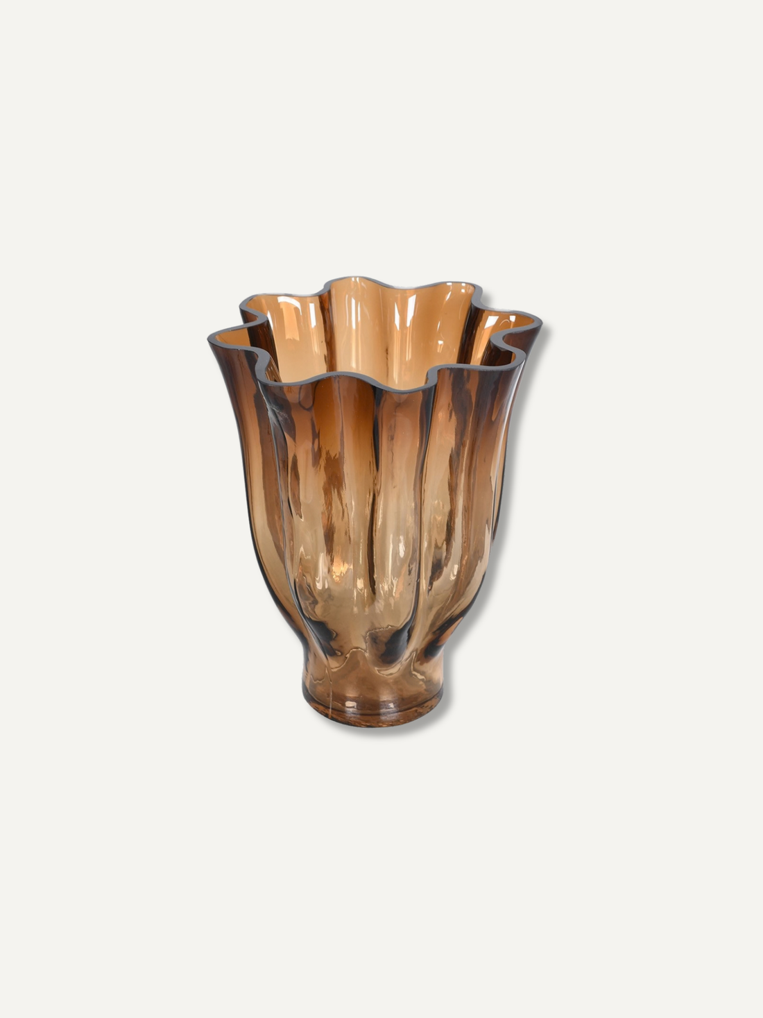 Amber Wave Glass Vase