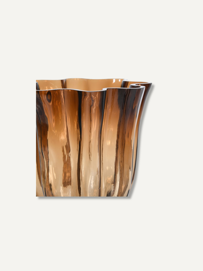 Amber Wave Glass Vase