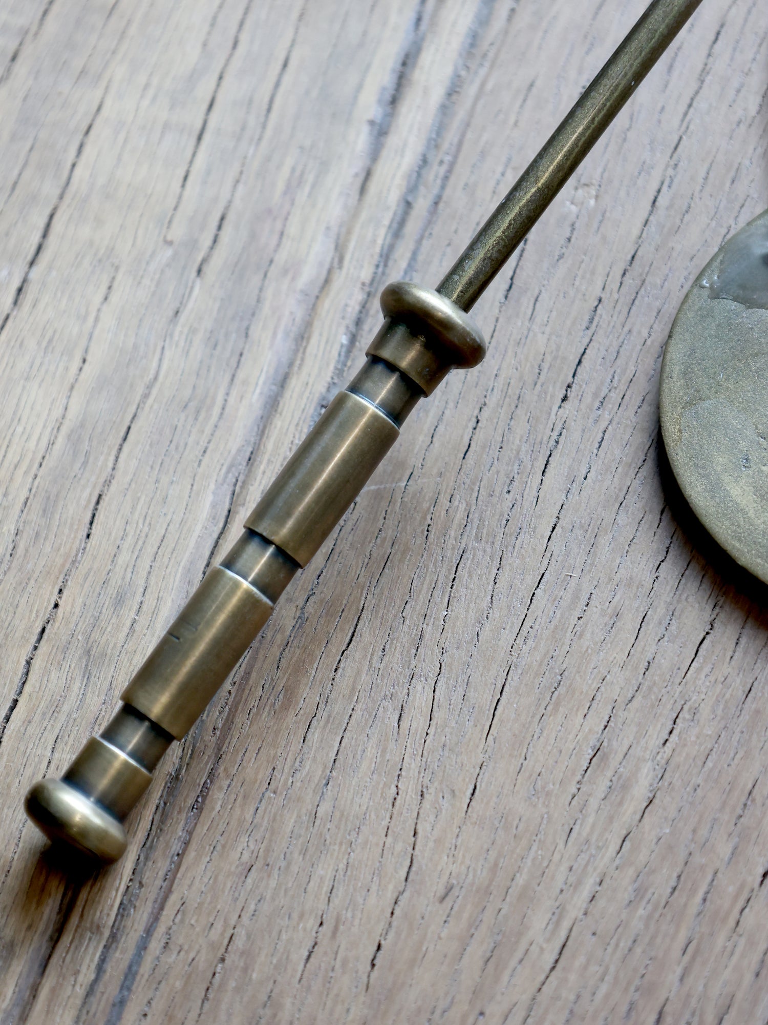 Antique Brass Etched Candle Snuffer