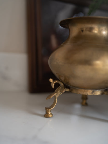 Antique Decorative Brass Pot on Legs