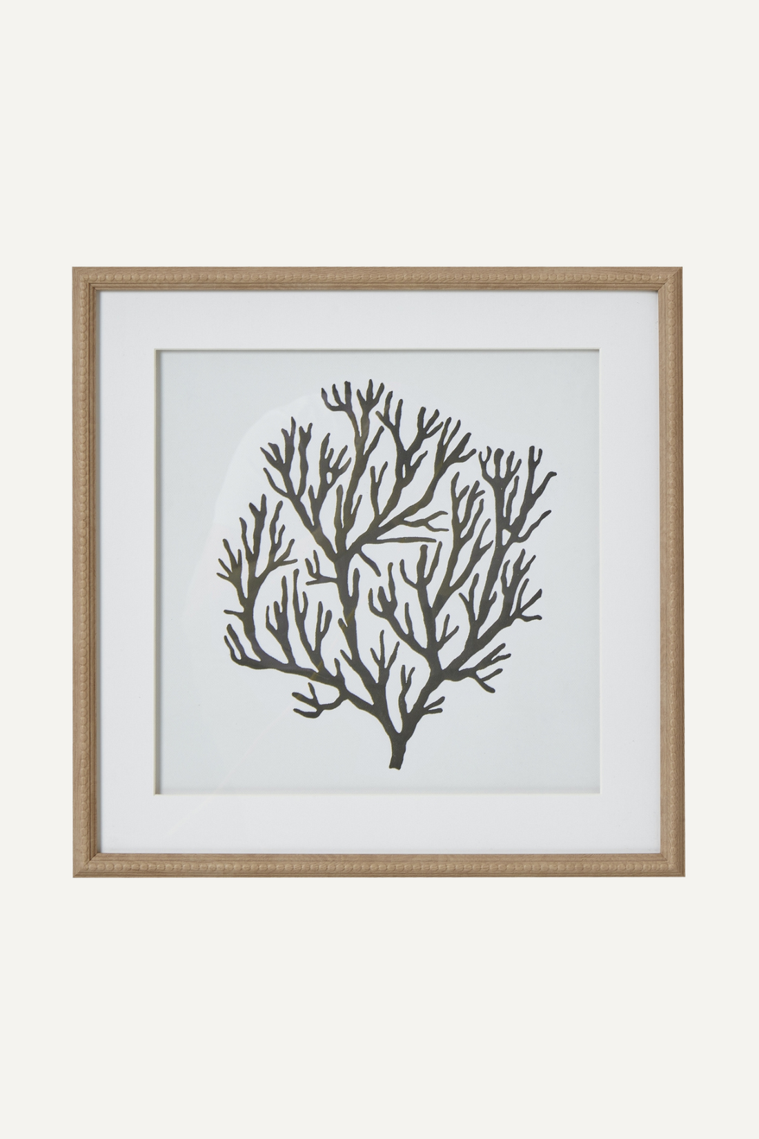 Atol Coral Wall Art in Natural Beaded Frame