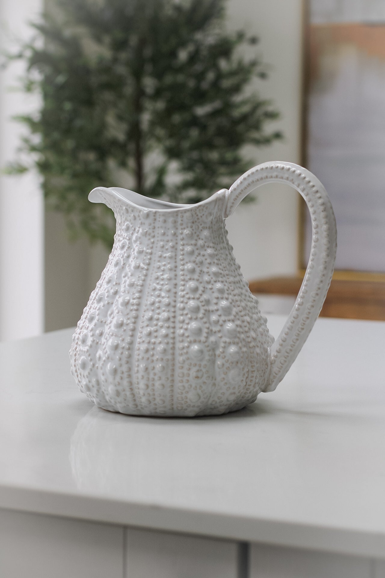 White Porcelain Sea Urchin Jug