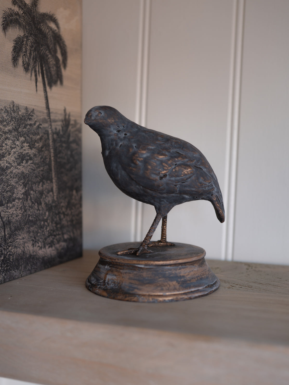 Antique Gold Quail Ornament