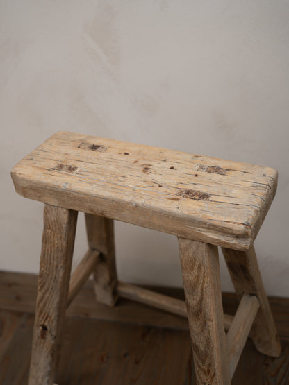 Tall Reclaimed Wooden Milking Stool - Style H