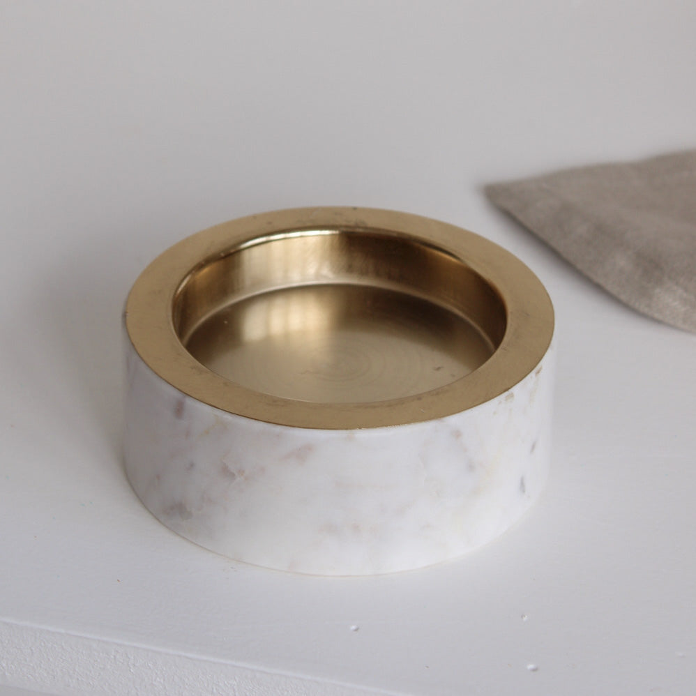 Marble and Gold Candle Holder
