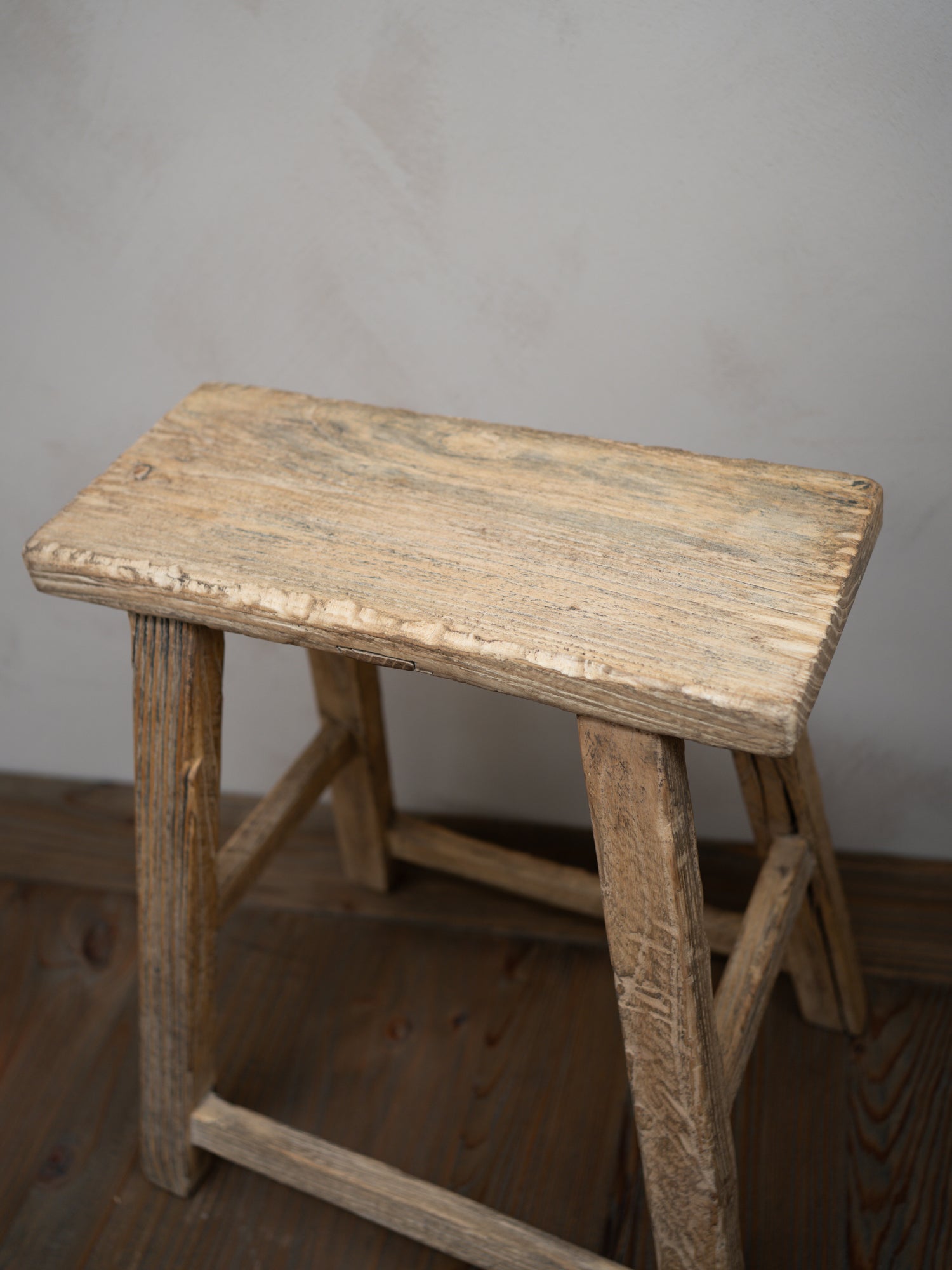 Tall Reclaimed Wooden Milking Stool - Style J