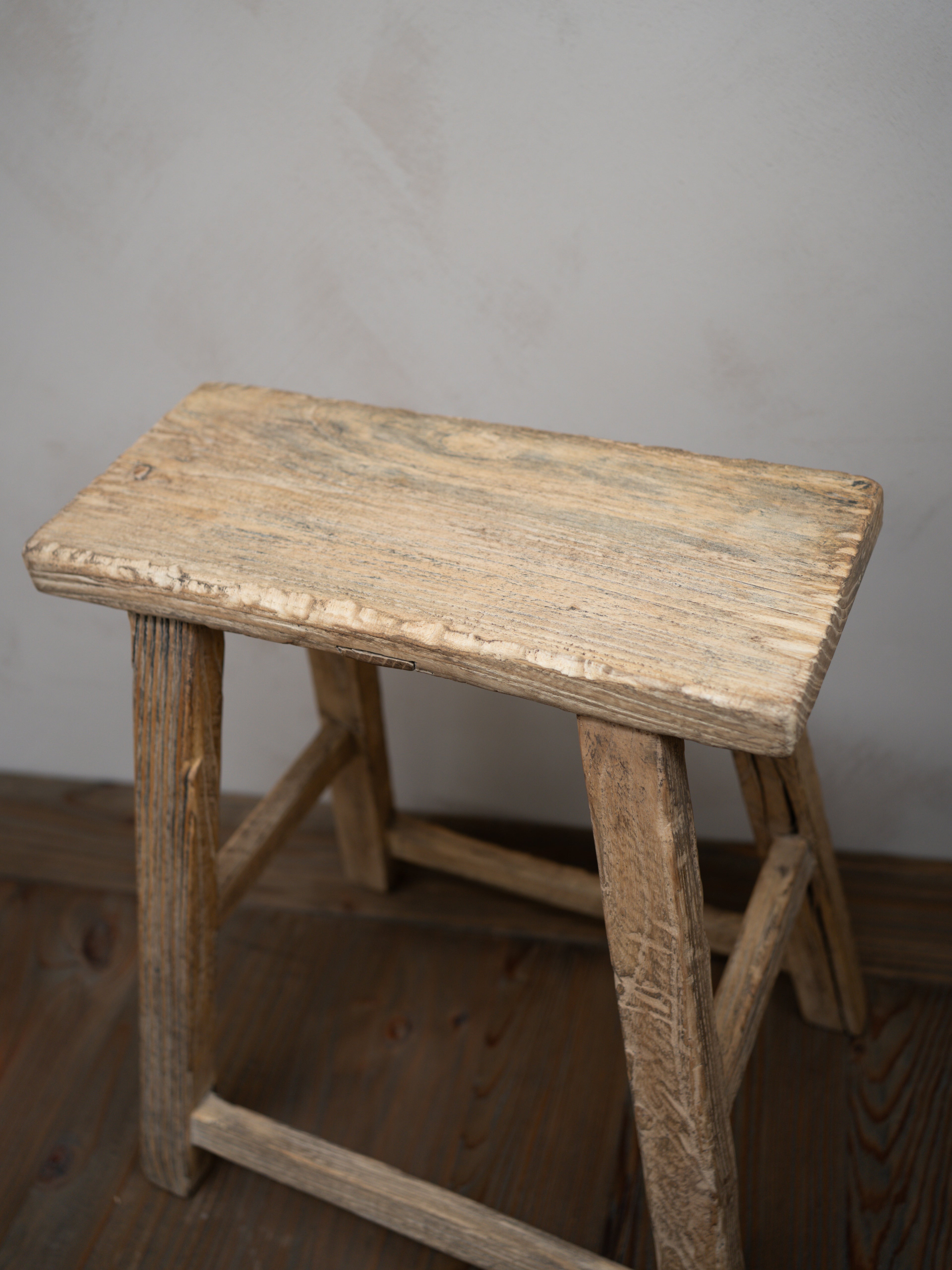 Tall Reclaimed Wooden Milking Stool - Style J