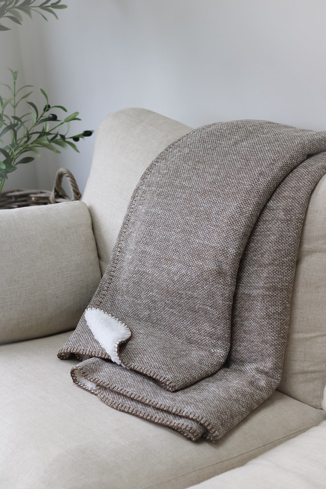 Natural Sherpa Throw