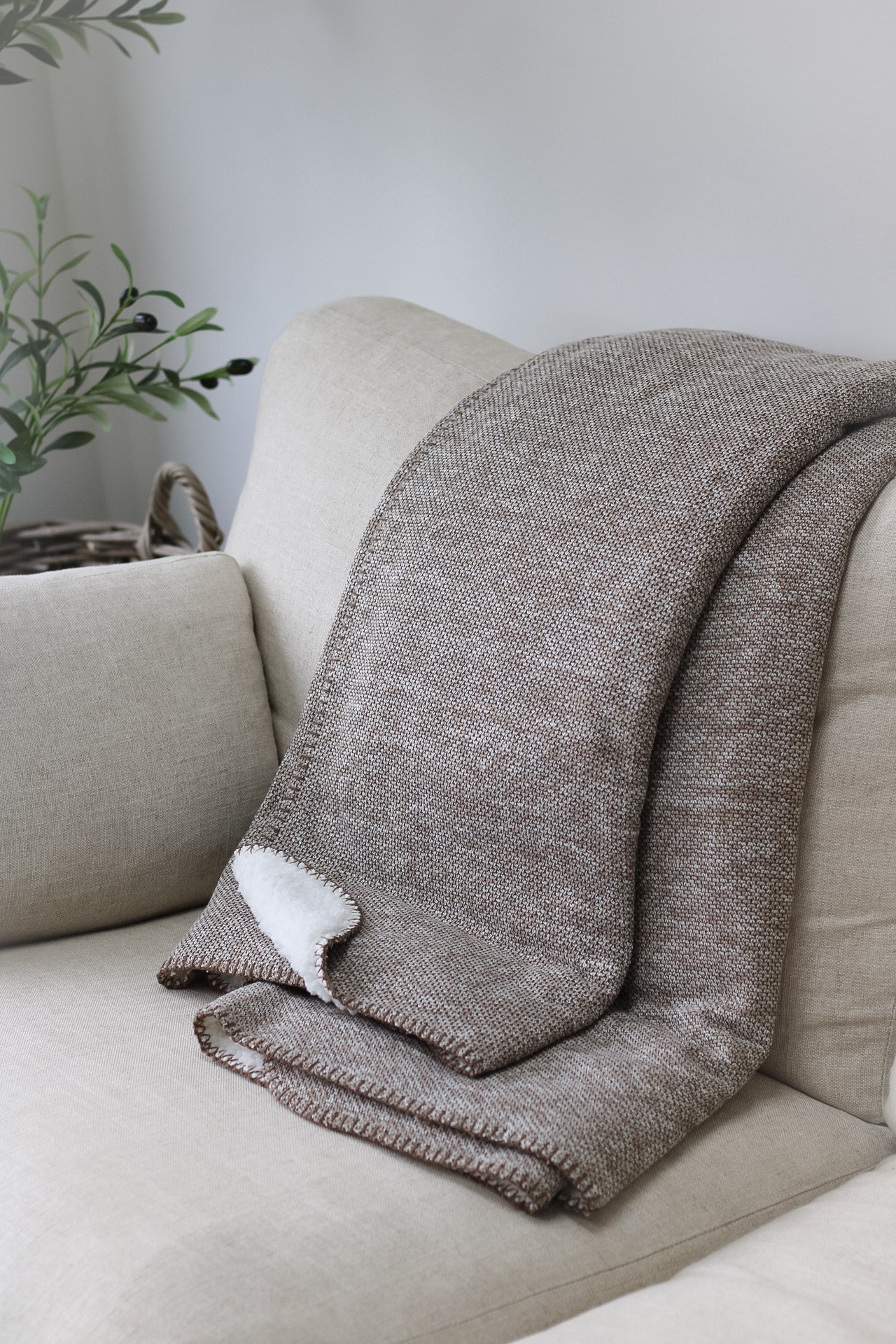 Natural Sherpa Throw