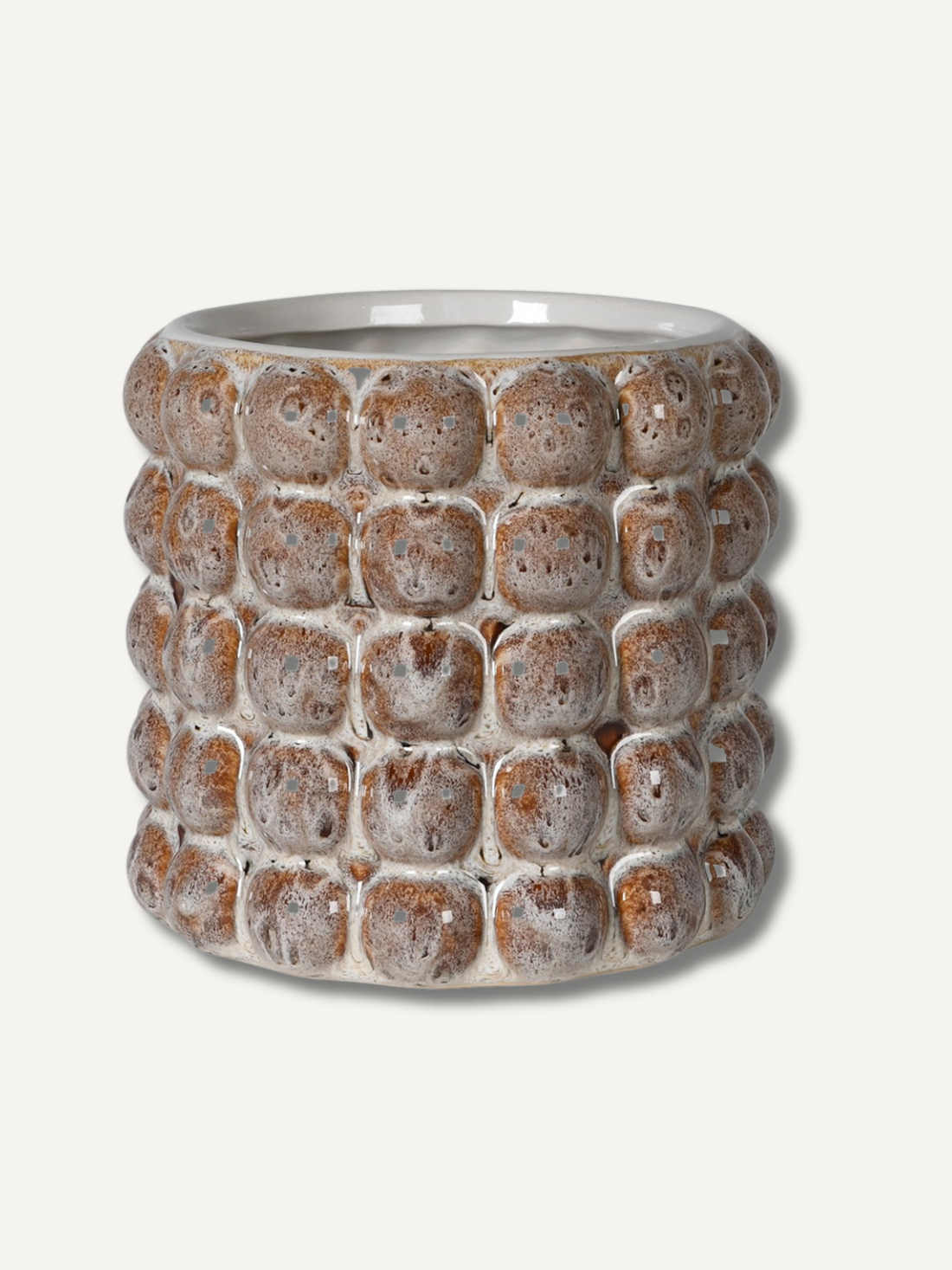 Beige Bobble Reactive Glazed Plant Pot