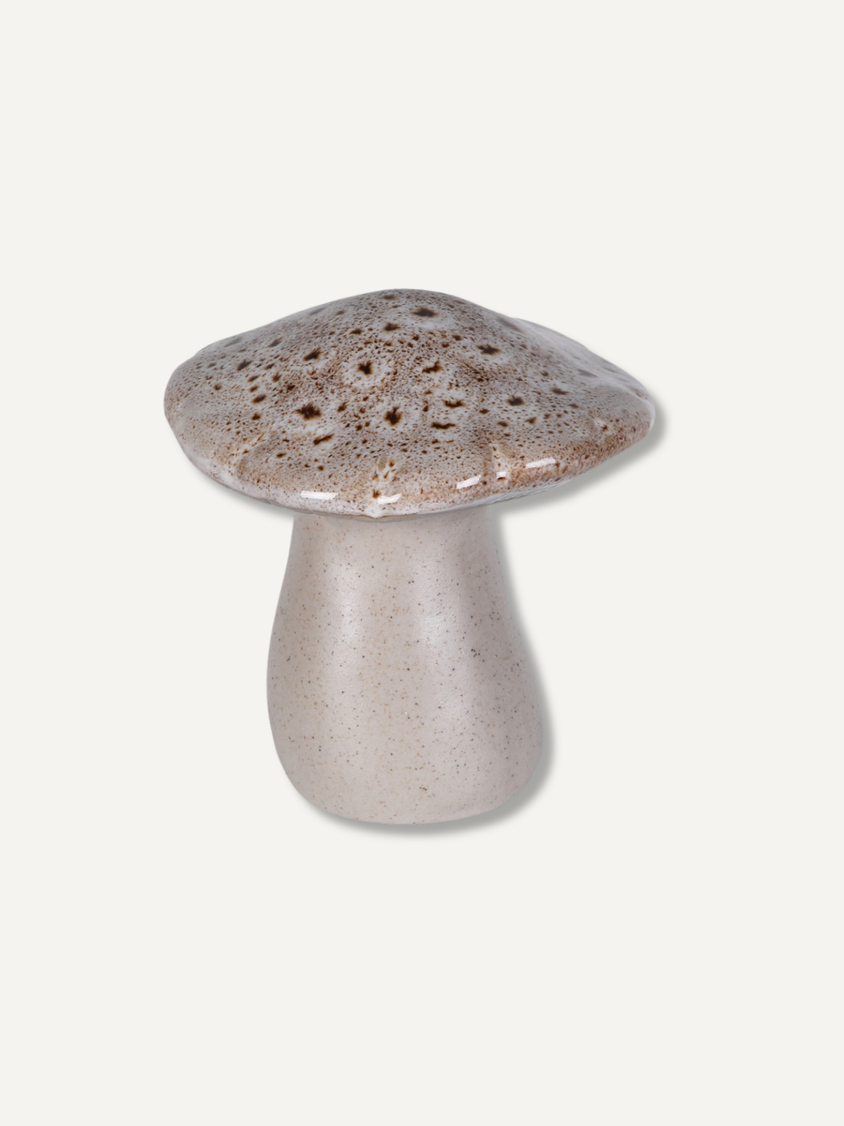 Beige Glazed Mushroom Ornament