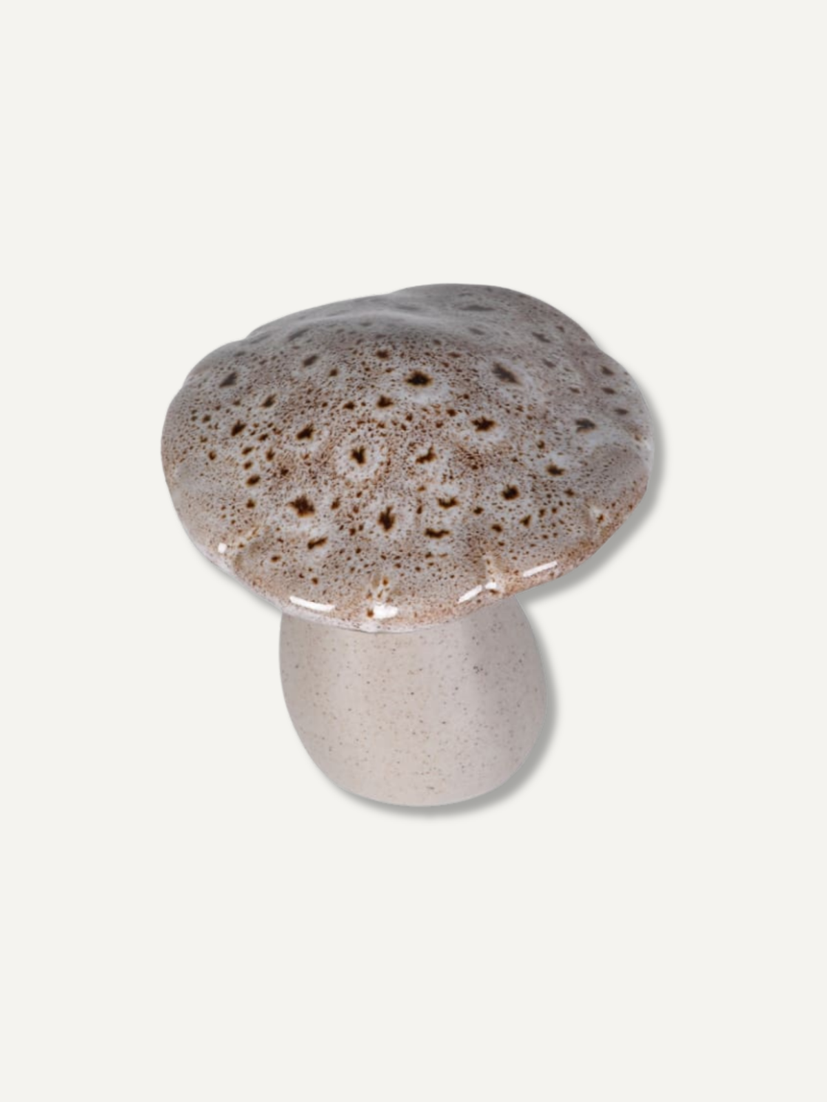 Beige Glazed Mushroom Ornament