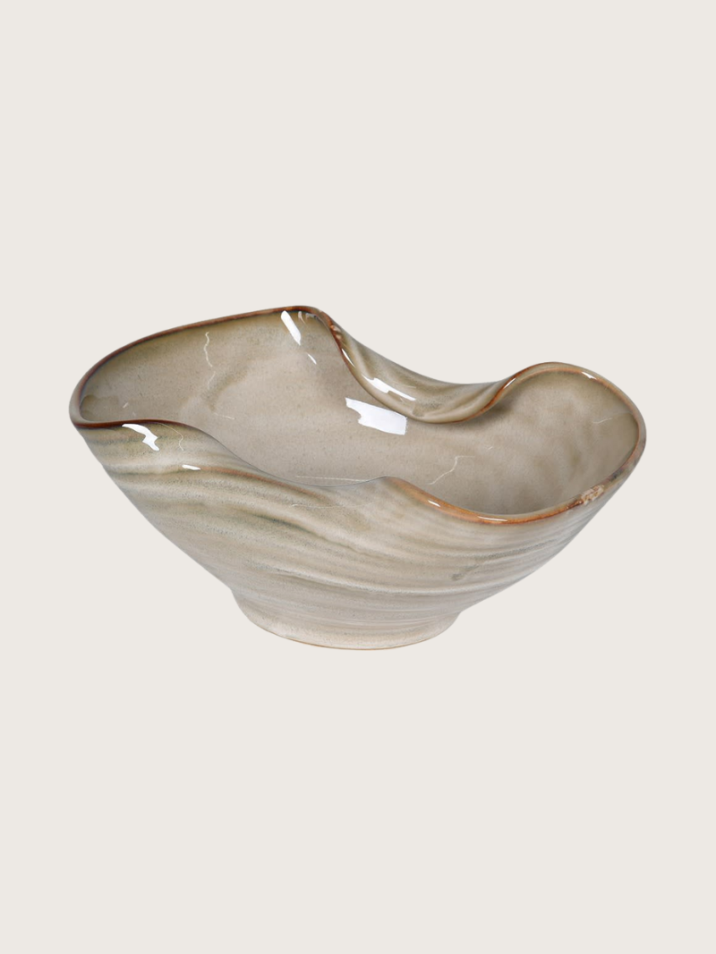 Beige Melted Effect Decorative Bowl