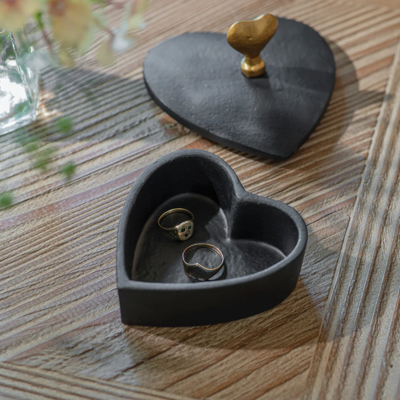 Black Keepsake Heart Box