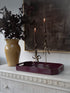 Bow Candlesticks, Dinner Candles & Merlot Tray Styling Bundle