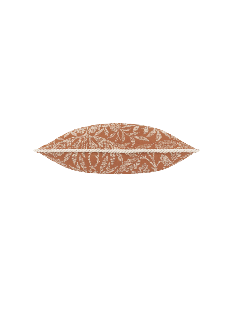 Brick Acorn Branch Tonal Jacquard Cushion