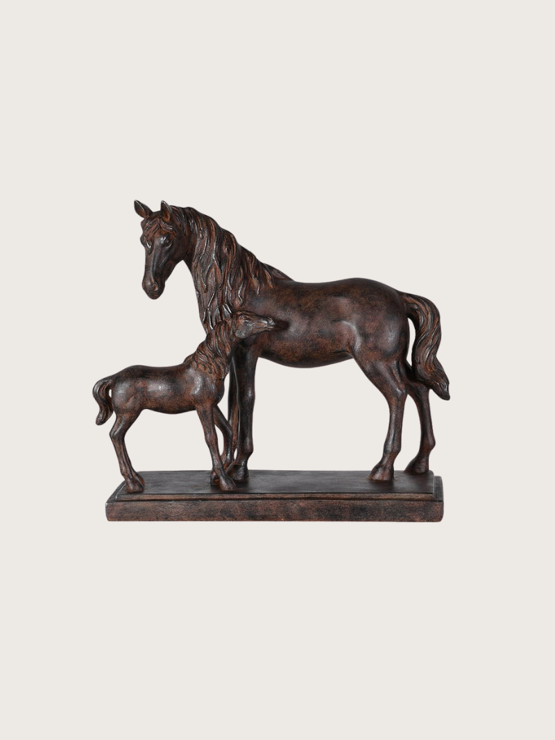 Bronze Effect Horse and Foal Ornament