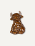 Brown Ceramic Highland Cow Ornament