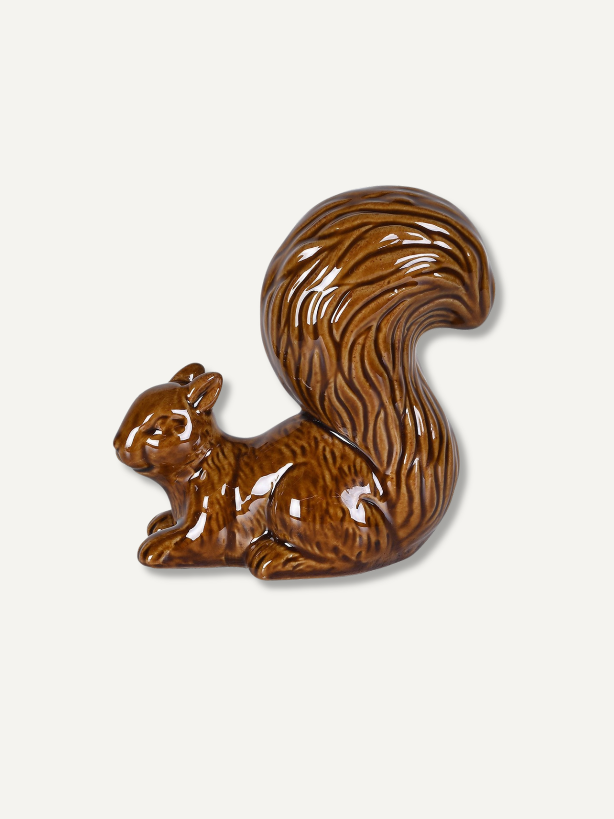 Brown Ceramic Squirrel Ornament