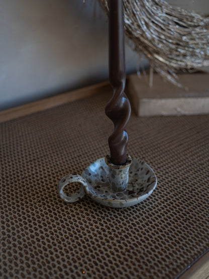 Brown Melange Porcelain Candle Holder