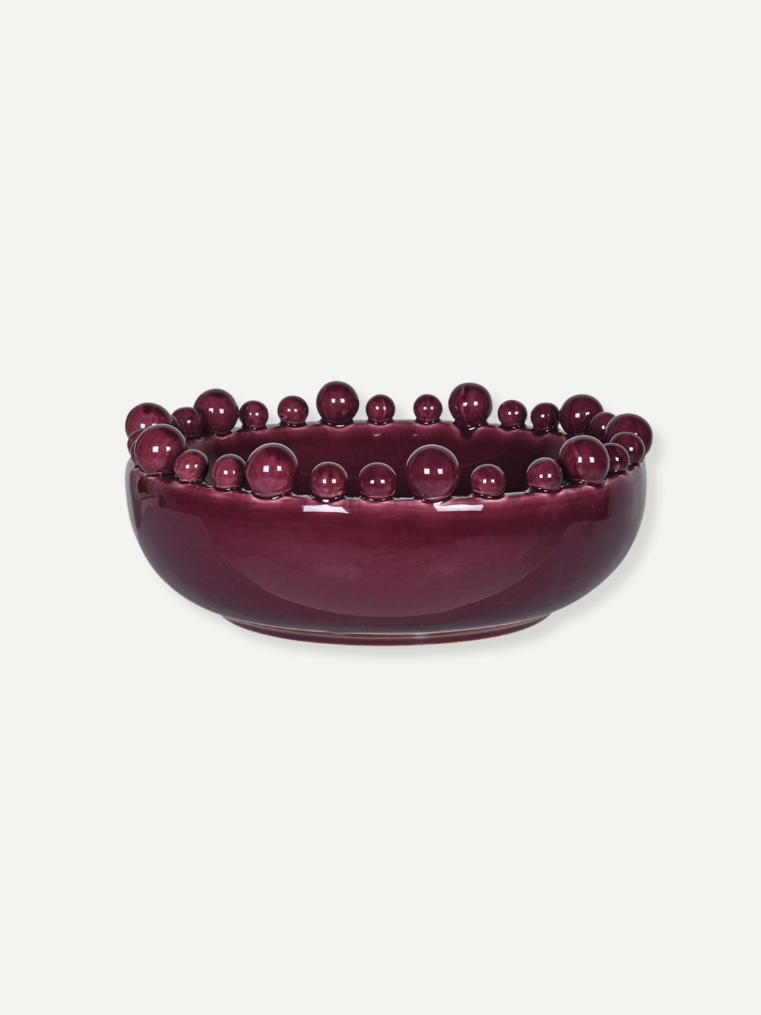 Burgundy Bobble Edged Bowl