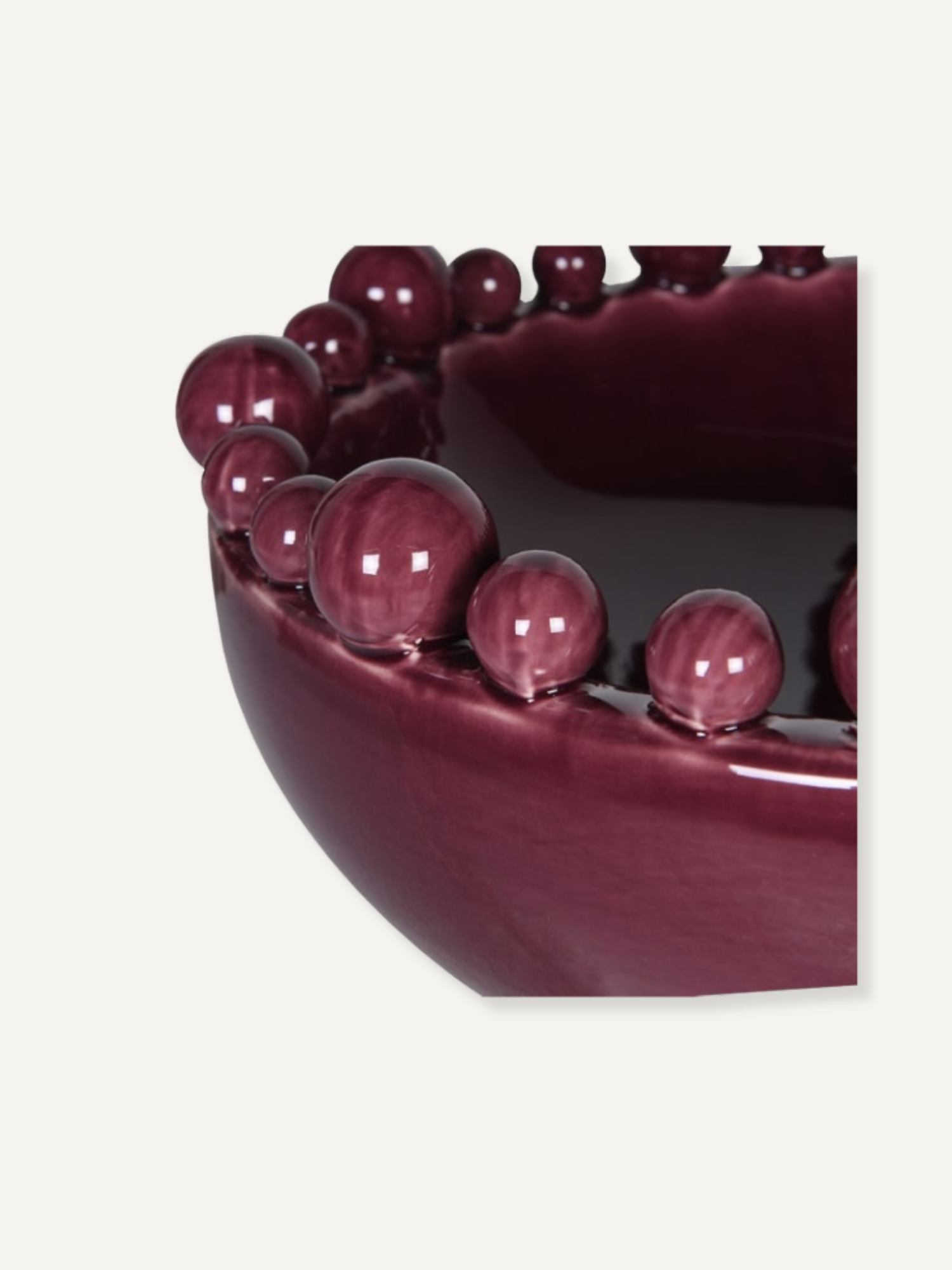 Burgundy Bobble Edged Bowl