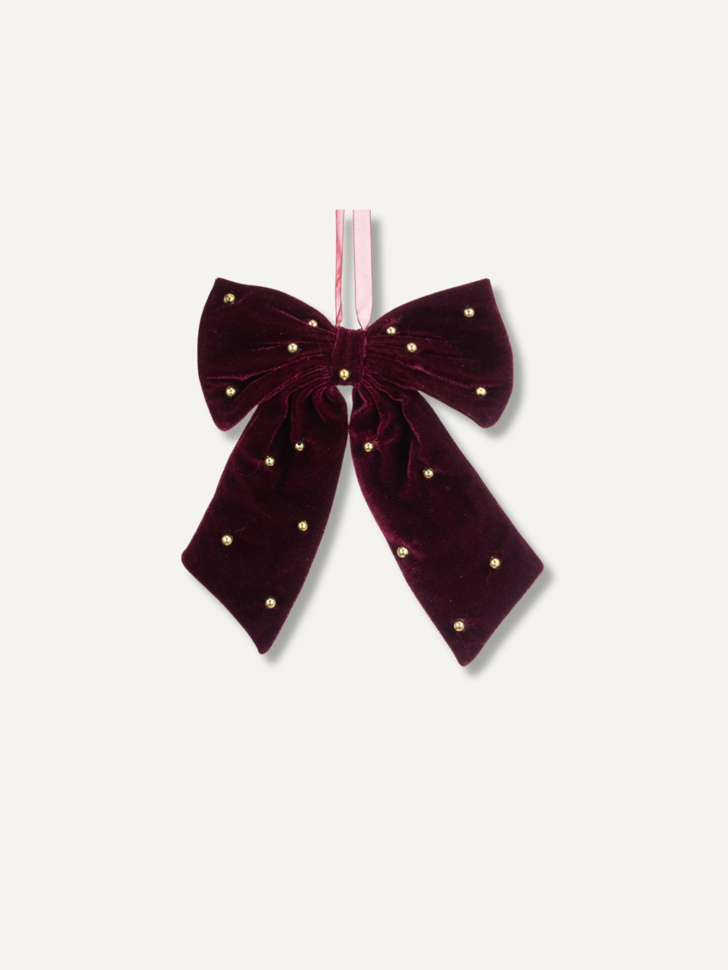 Burgundy Velvet Beaded Bow Decoration