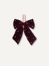 Burgundy Velvet Beaded Bow Decoration
