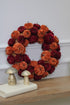 Burgundy and Orange Velvet Little Pumpkins Wreath