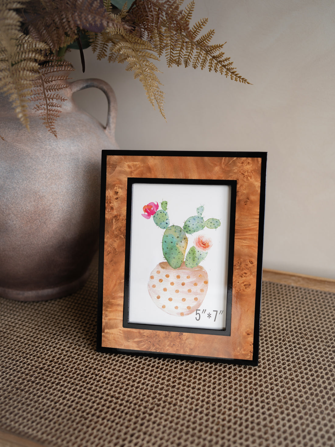 burl wood effect photo frame