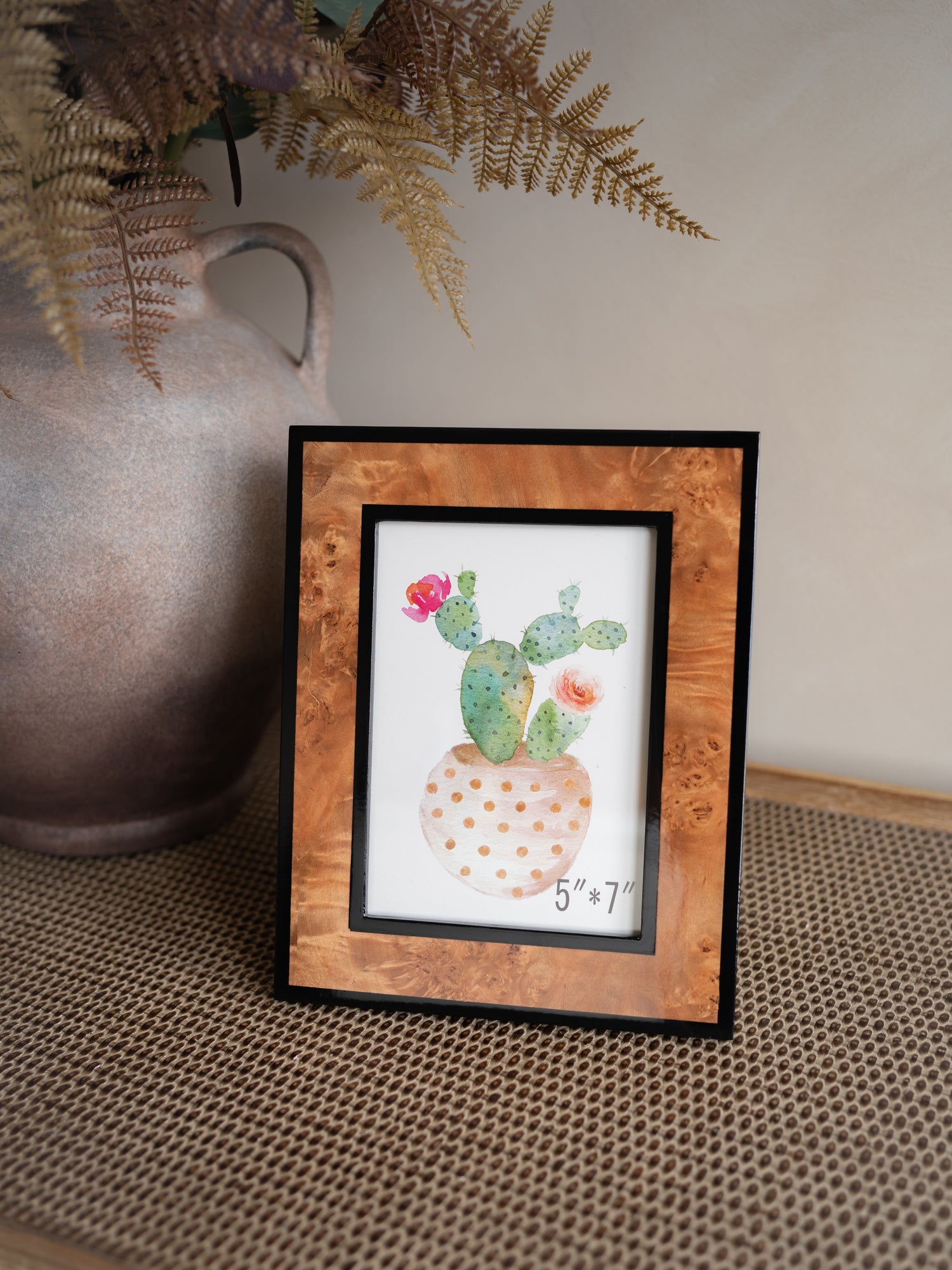 burl wood effect photo frame