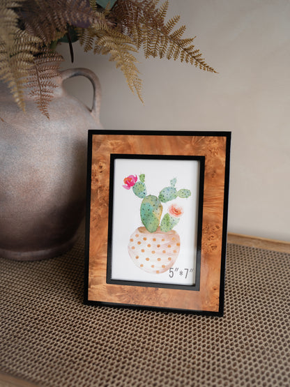 burl wood effect photo frame
