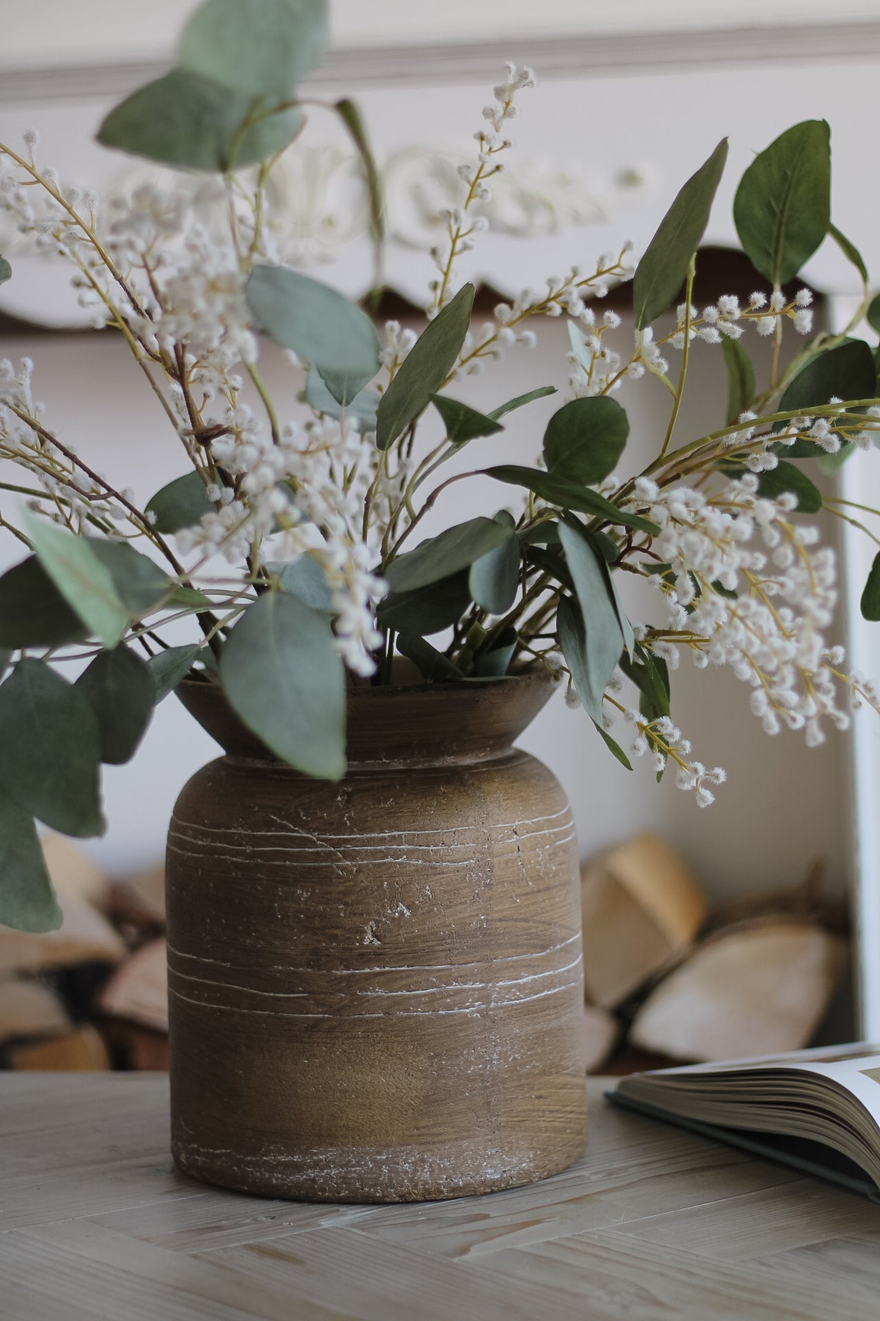 Burwell Brown Rustic Ceramic Vase