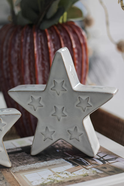 Ceramic Reactive Glazed Stars | Set of 2