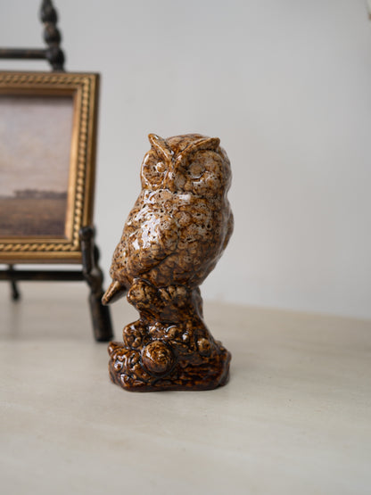 Ceramic Perched Wise Owl Decoration