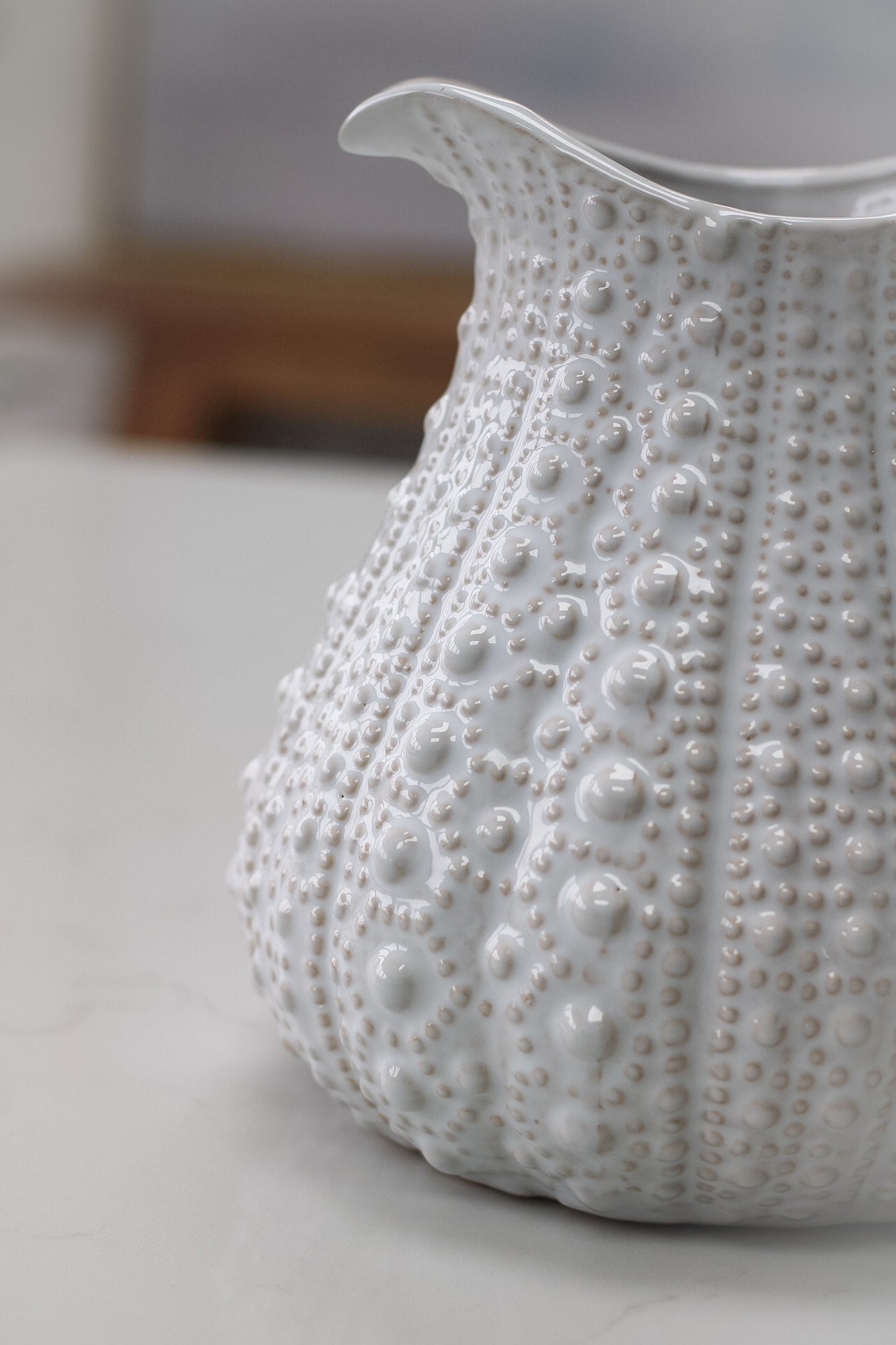 White Porcelain Sea Urchin Jug