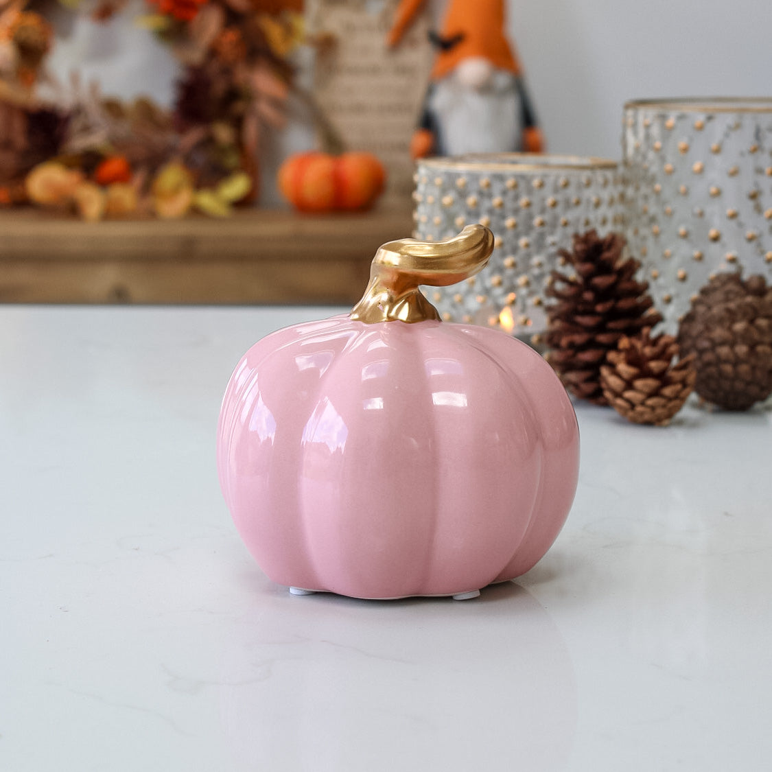 Pink Ceramic Pumpkins
