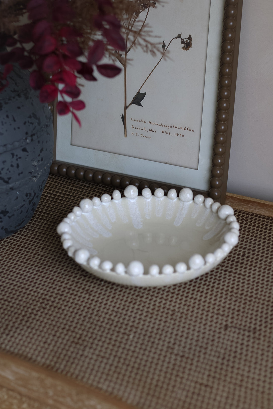 Cream Ceramic Dripping Effect Bobble Bowl
