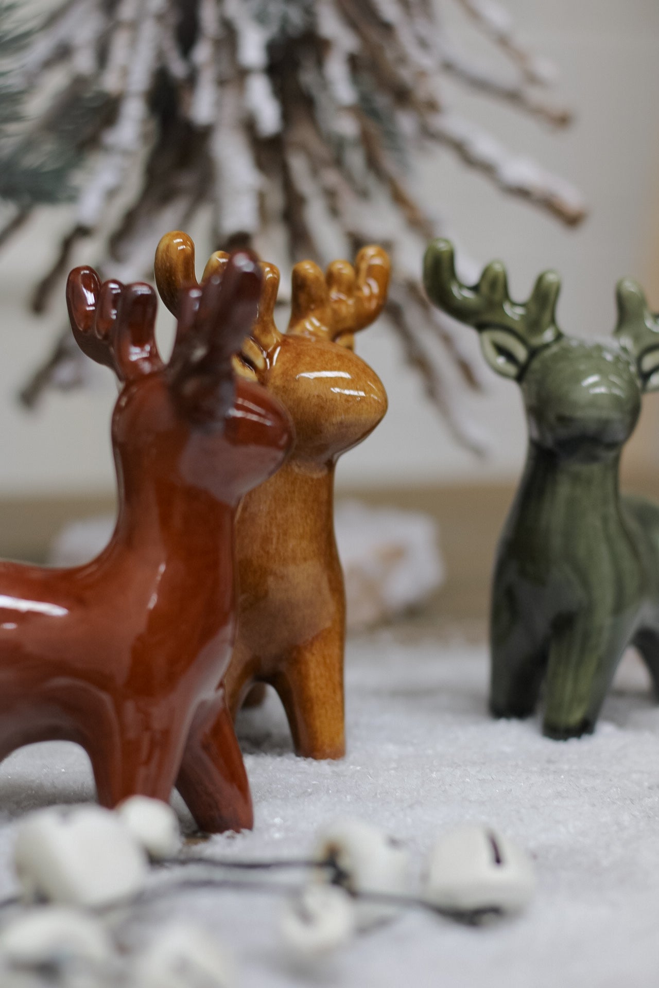 Ceramic Festive Reindeers | Set of 3 - Ivy Grey Interiors
