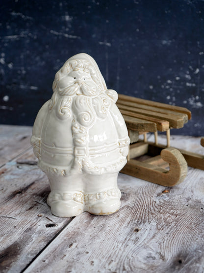 Ceramic Glazed Yuletide Cheer Santa Decoration
