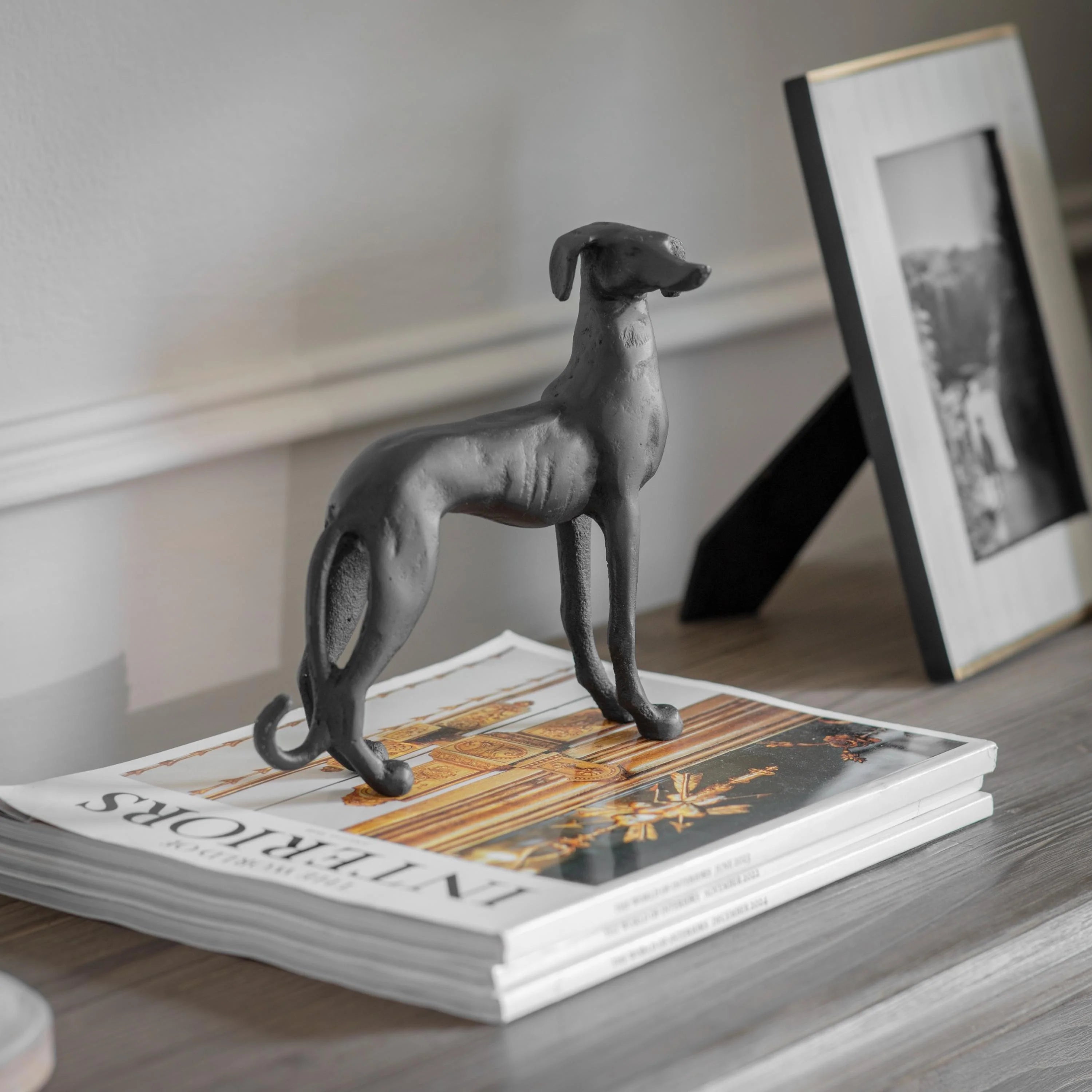 Charcoal Standing Dog Ornament