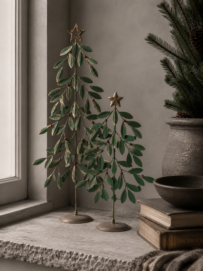 Set of Metal Berry Christmas Trees