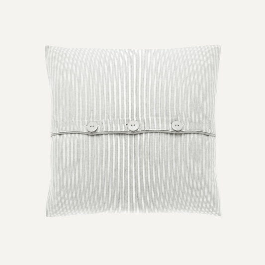 Cheshire Grey Ticking Stripe Square Cushion