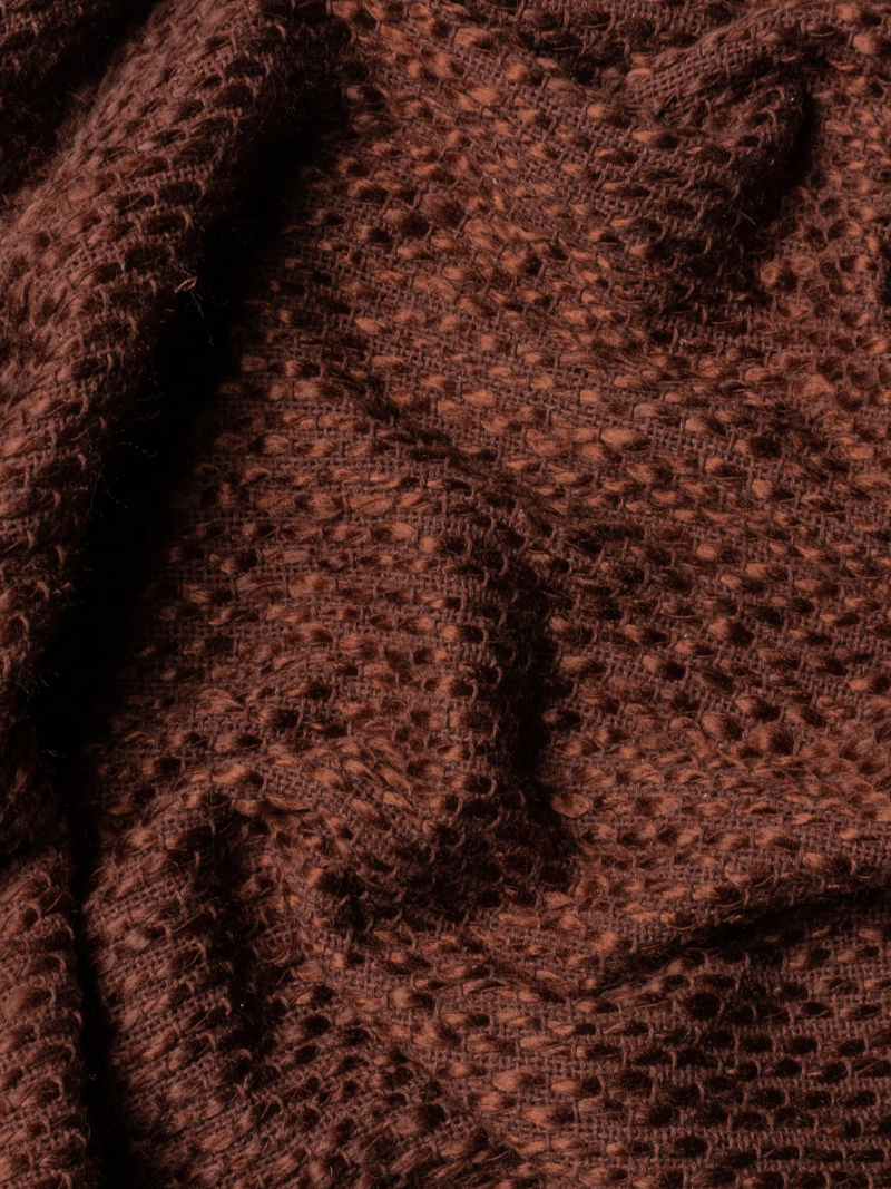 Chestnut Woven Fringed Throw